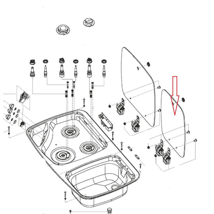 Dometic Dometic Spoelbak Combinatie Glasplaat Zwart