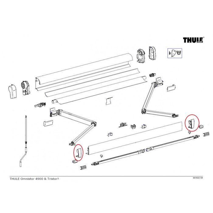 Thule Thule Eindkap Lead Rail LH+RH 4900