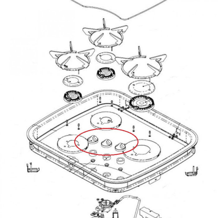 Thetford Thetford Hob Triangular Komfoor 0519 Knop