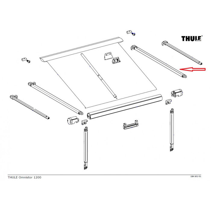 Thule Thule Rafter Arm Assy RH 1200 2.60