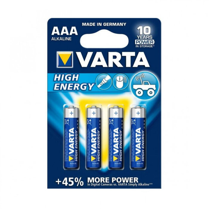 Varta Varta High Energy Alkaline Batterij AAA L03 4st.