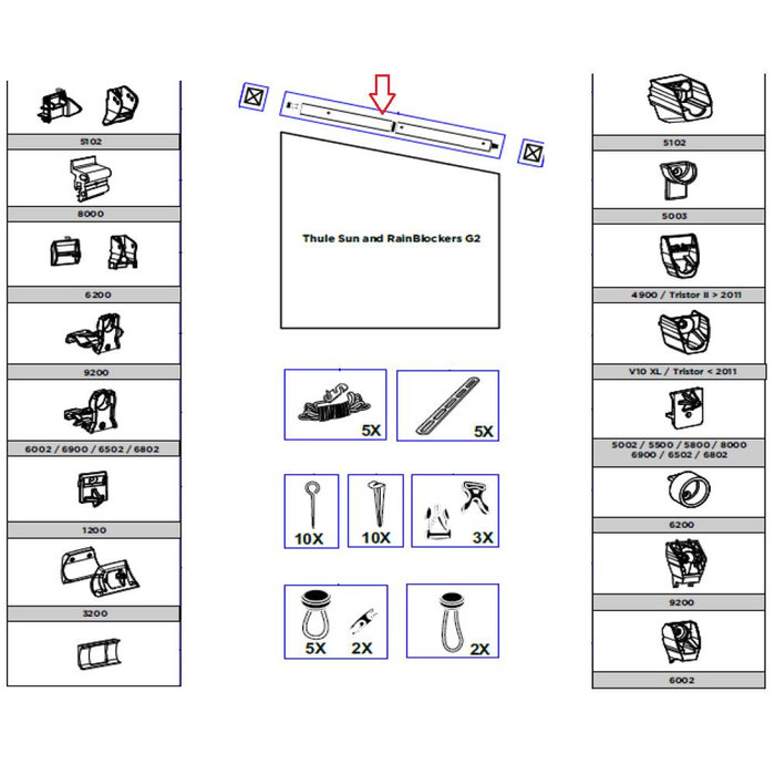 Thule Thule Tension Rafter Blocker G2 Oval 2.50 3200