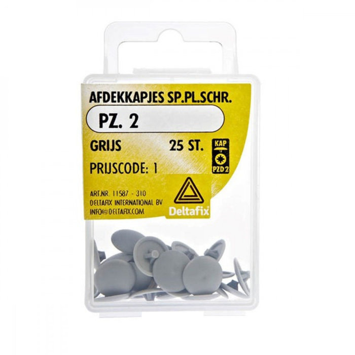 Deltafix 10 stuks Deltafix Spaanplaatschroef Afdekkapje PZ.2 grijs Set 25st