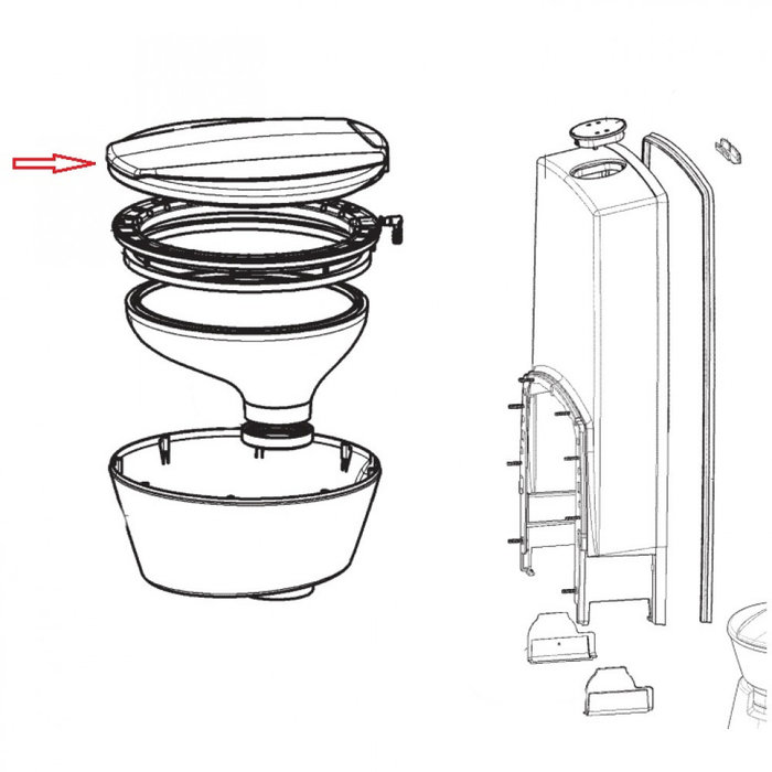 Dometic Dometic CT3000/4000 deksel compleet 2426014557