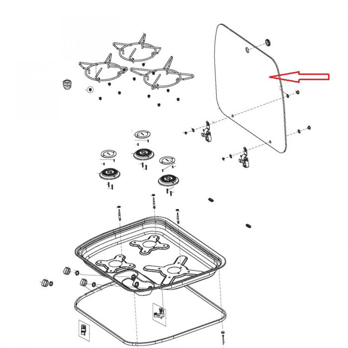 Dometic Dometic CE99-ZF/DF/VF Glasdeksel