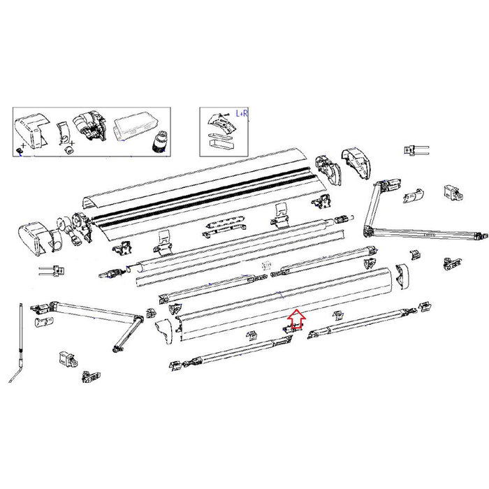 Thule Thule 9200 Endcap Main Housing 230V LH Geanodiseerd <2022