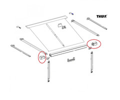 Thule Thule Eindkap Roller Tube LH+RH 1200