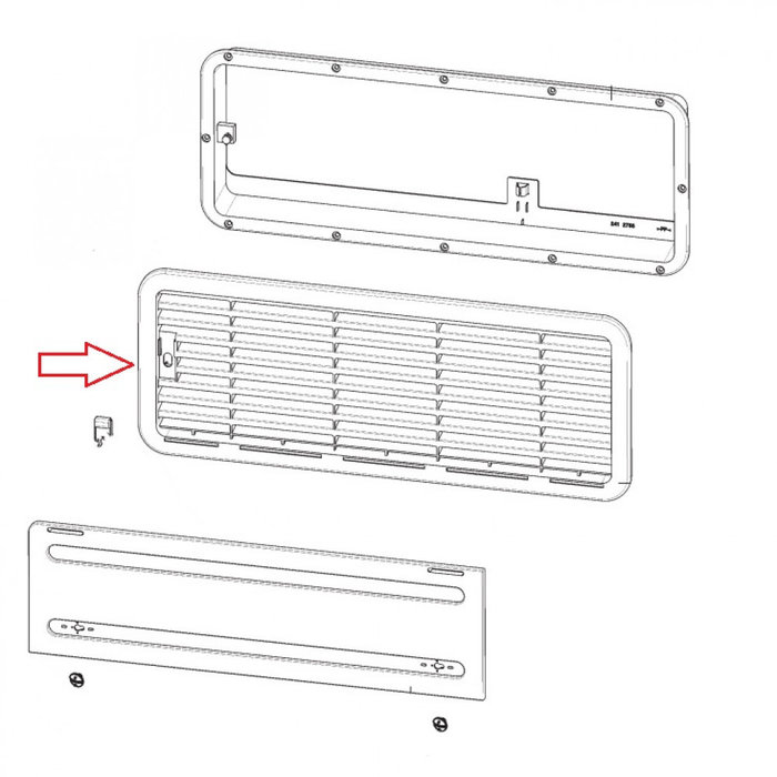 Dometic Dometic L200 Luchtafvoerrooster Bodem Grijs