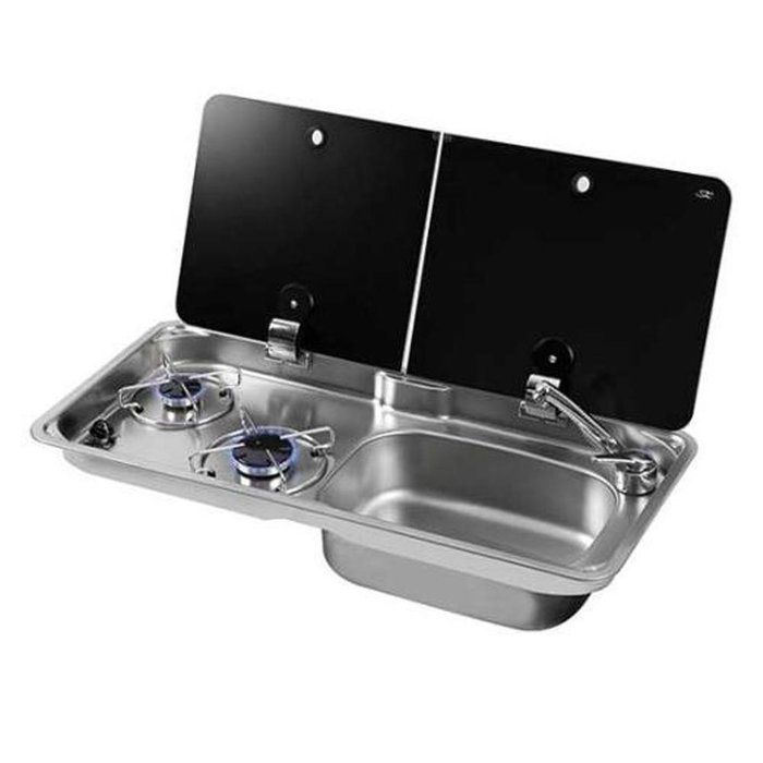 CAN Can Kookplaat 2-Pits met Spoelbak Links FL1765-E