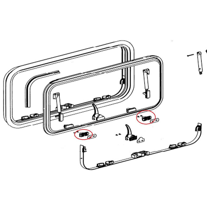 Dometic 10 stuks Dometic S7 Raamaantrekker Tegenplaatje