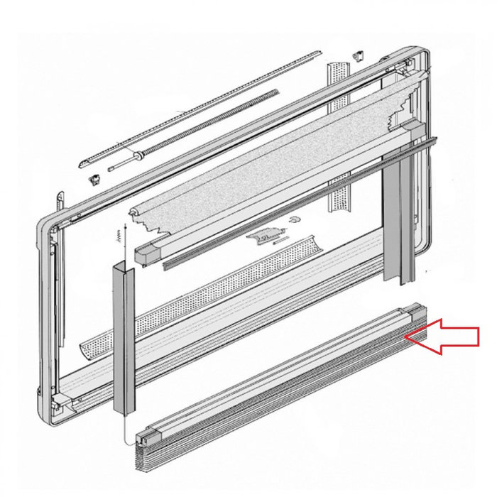 Dometic Dometic S3/S4 Verduisteringsrollo Aluminium/Wit 110x70