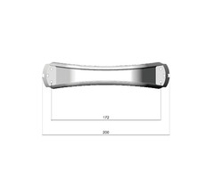 MPK 4 stuks MPK Rangeergreep Onderkant 17.2cm Leigrijs