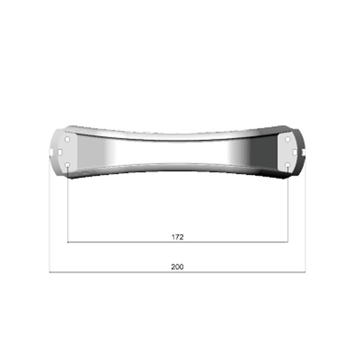 MPK 4 stuks MPK Rangeergreep Onderkant 17.2cm Leigrijs