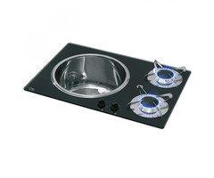 CAN Can Kookplaat 2-Pits met Spoelbak Rechts PV1360 Crystal