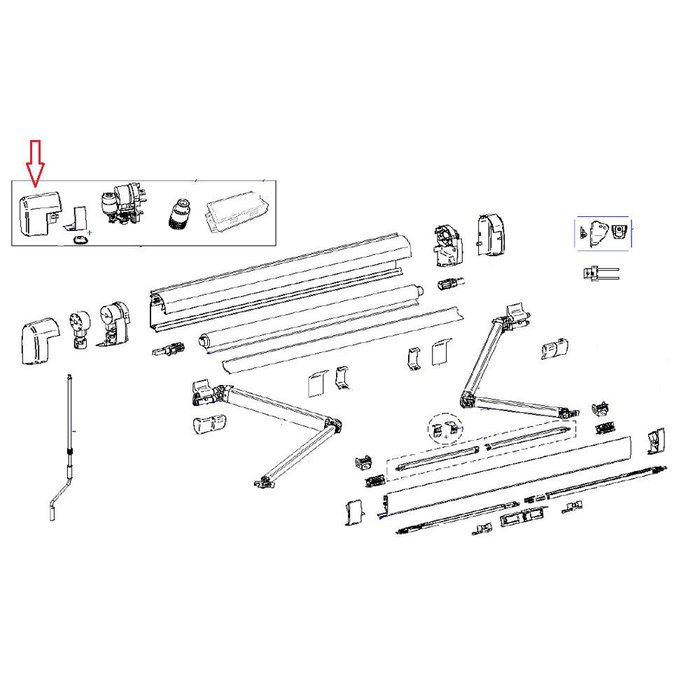 Thule Thule Main Housing 5200 12V Endcap LH + RH Antraciet
