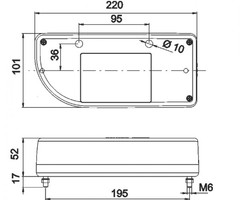 Jokon Jokon Achterlicht 821 Rem/ Knipper/ Kenteken/ Mist/ Achteruitrij/ Reflector Opbouw Links