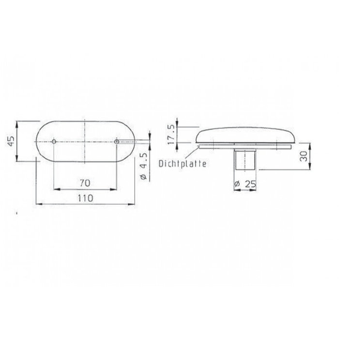 Jokon Jokon Breedtelicht PLR2000 met Reflector Ovaal Inbouw Wit