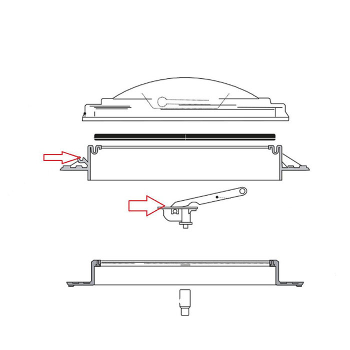 Fiamma Fiamma Vent 50 Buitenkader met Scharnieren