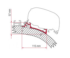 Fiamma Fiamma Carthago Chic/Rapido i80-i90 Adapter 340 <2014 F65/F80