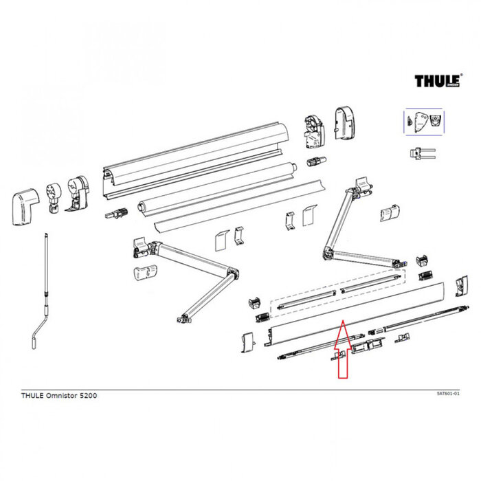 Thule Thule Lead Rail 5200 3.50 Wit