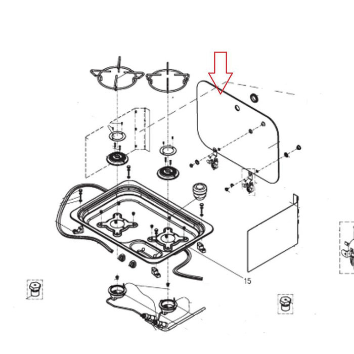 Dometic Dometic CE99 Komfoor Glasplaat