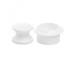 Fjord Outdoor Knop+Ring Pushlock Wit 2st.