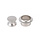 Knop+Ring Pushlock Zilver Mat 2st.