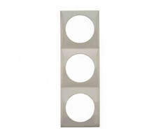 Berker 5 stuks Berker Afdekraam Pure 3-Vaks Chroom Mat