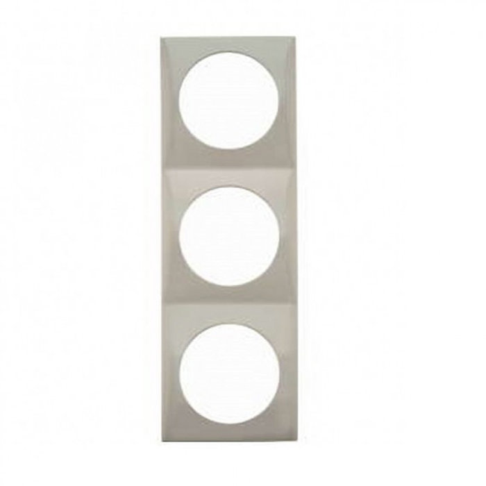 Berker 5 stuks Berker Afdekraam Pure 3-Vaks Chroom Mat