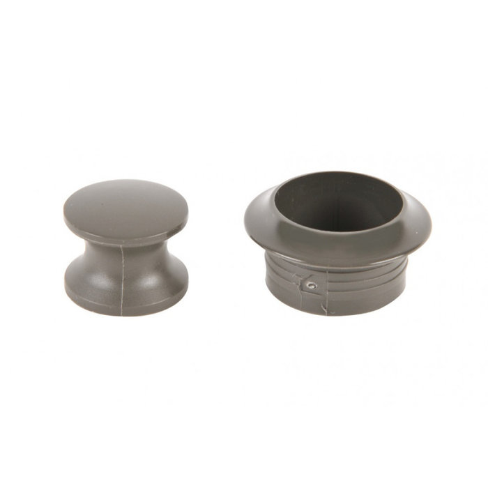Fjord Outdoor Knop+Ring Pushlock Grijs 2st.