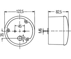 Hella Hella Remlicht Rond Rood 12/24V