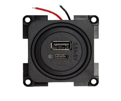 Presto 5 stuks Presto Contactdoos 2x USB A/C Lader 12V LED Inbouw S-10.000 Zwart