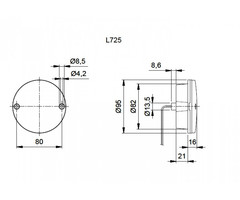 Jokon Jokon Knipperlicht/Achterlicht LED 725 Rond Rood/Wit
