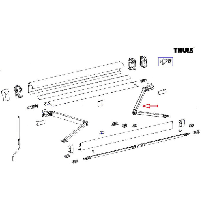 Thule Thule 4900 Scharnierarm rechts 300-350