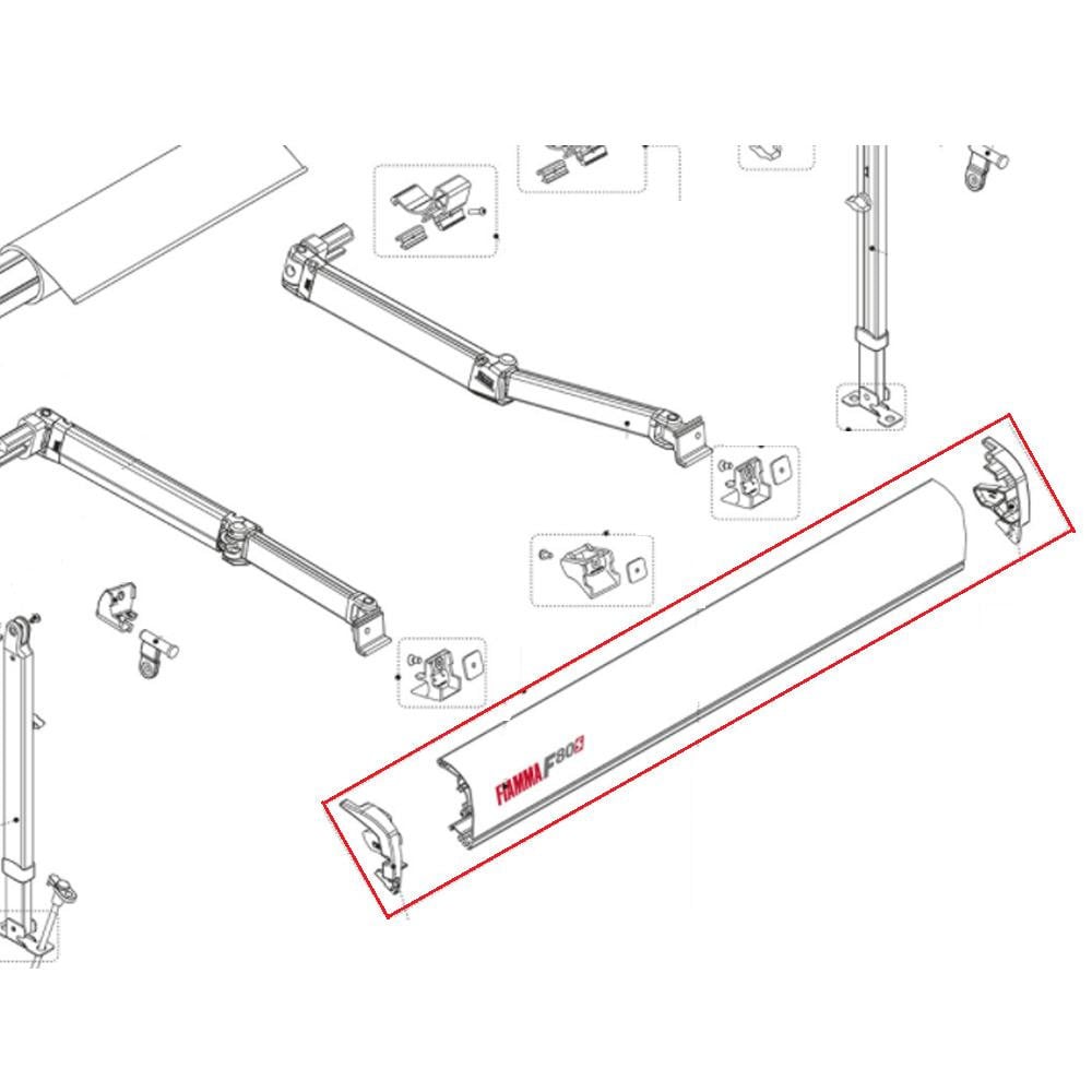 Fiamma Fiamma F80S Lead Rail met Eindkappen 370 Deep Black