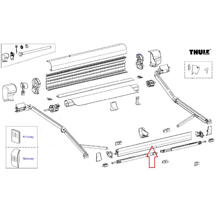 Thule Thule 8000 Leadrail 5.00 Crème RAL9002
