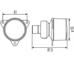 Hella Hella Achteruitrijlicht Rond Grijs 12/24V