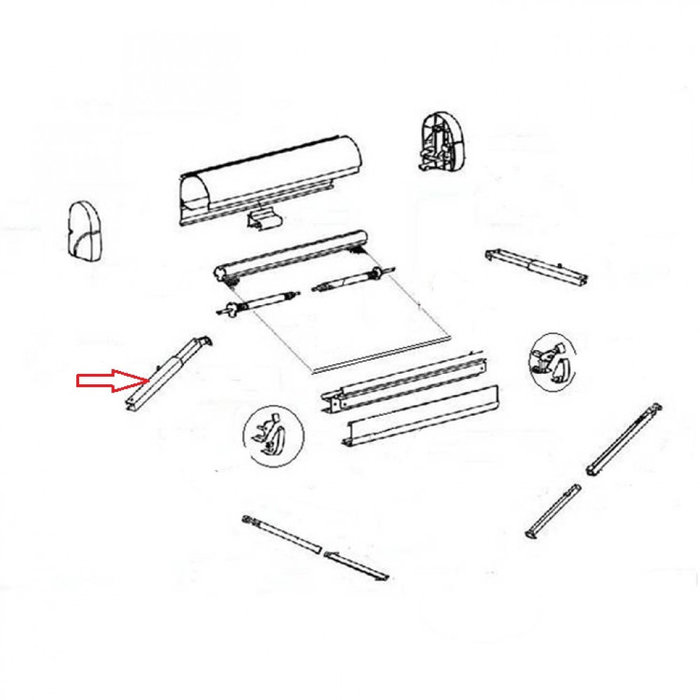 Thule Thule Rafter Arm Assy LH 2000 2.60