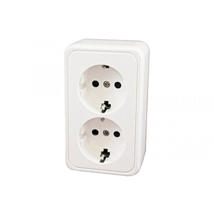 Fjord Outdoor Contactdoos Dubbel 230V Opbouw Wit