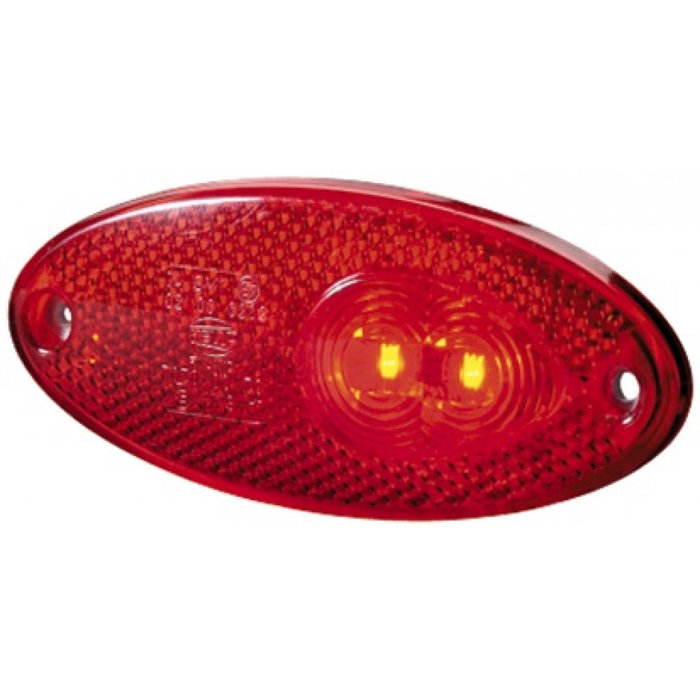 Hella Hella Markering LED met Reflector Ovaal Opbouw Rood
