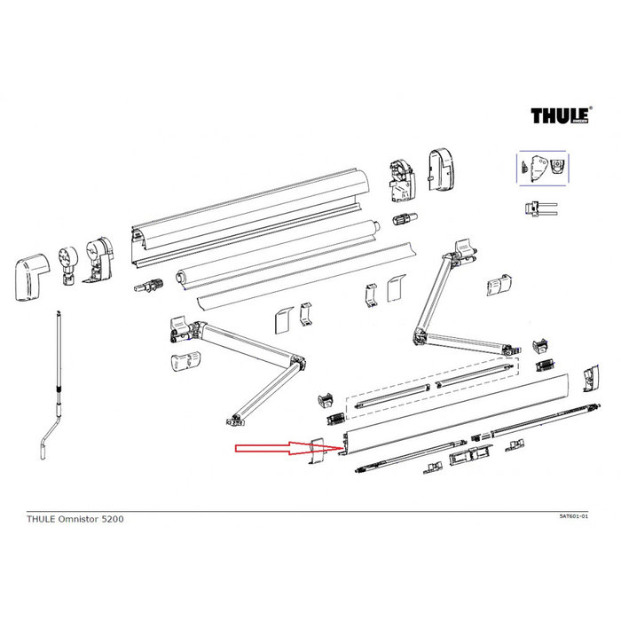 Thule Thule Lead Rail 5200 4.50 Wit