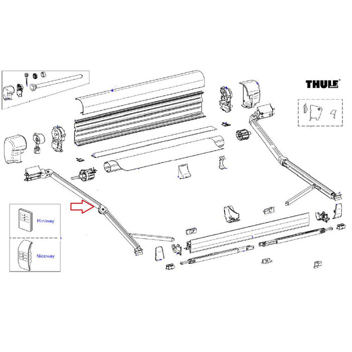 Thule Thule 8000 Knikarm links 3.5m