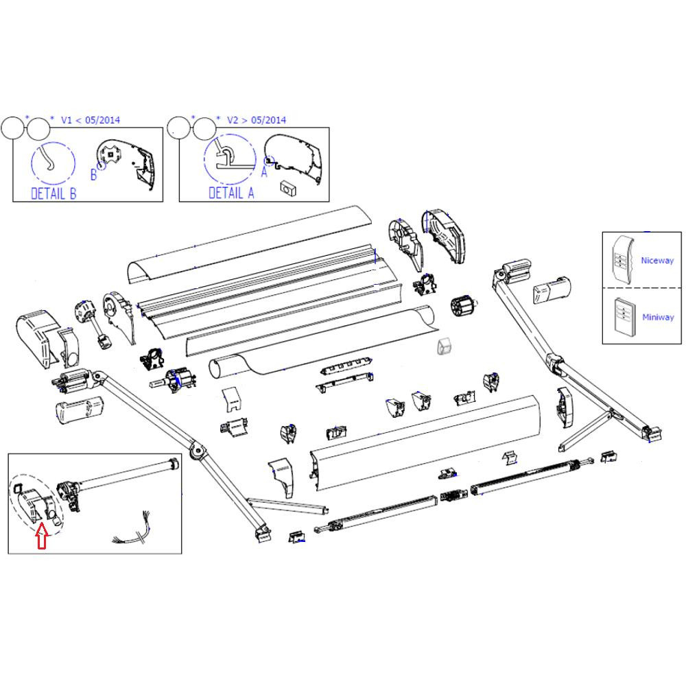 Thule Thule 9200 Endcap Main Housing 230V LH Crème <2022