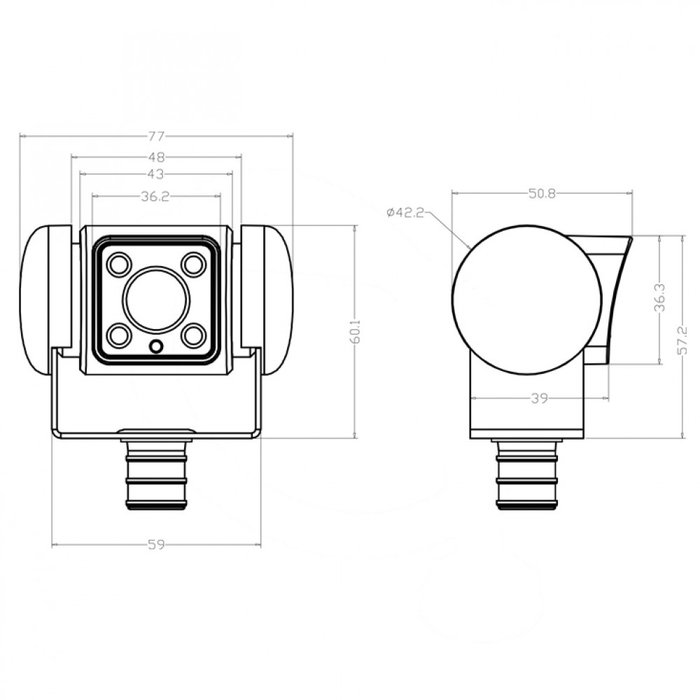 Dometic Dometic PerfectView CAM 45W NAV Achteruitrijcamera Wit