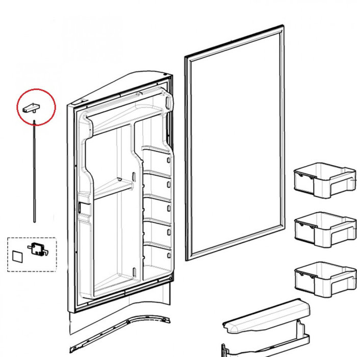 Dometic Dometic RMS8550 Knopset Deurvergrendeling Linker Scharnier