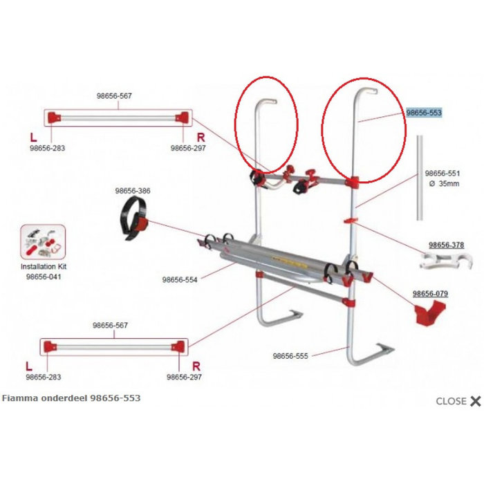 Fiamma Fiamma Bovenarm fietsenrek universeel 98656-553