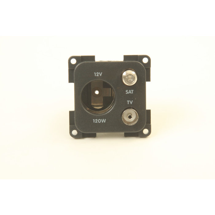 Presto Presto Contactdoos 12V+TV+SAT Inbouw S-20.000 Zwart