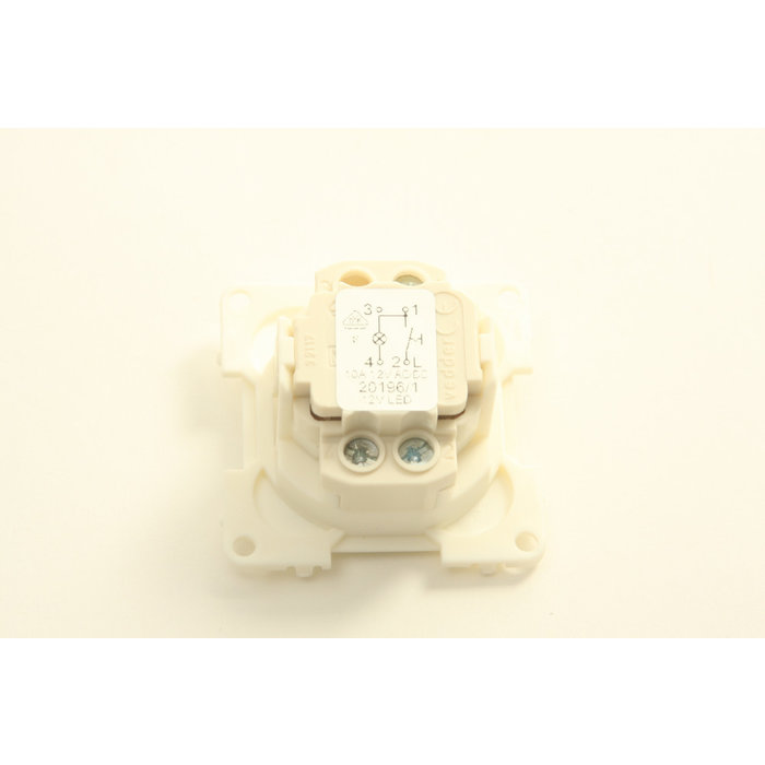Presto Presto Wipschakelaar met LED Lampje 12V 1-Polig Inbouw S-20.000 Wit