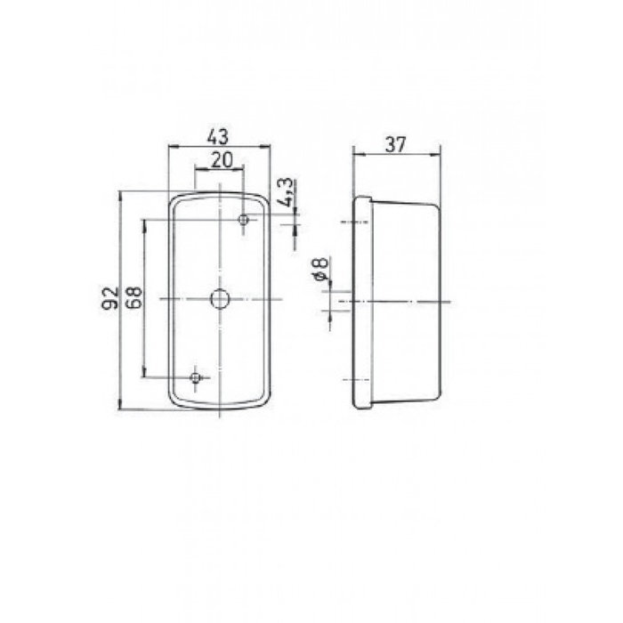 Jokon Jokon Markering SPL07 Rechthoekig Opbouw Rood/Wit