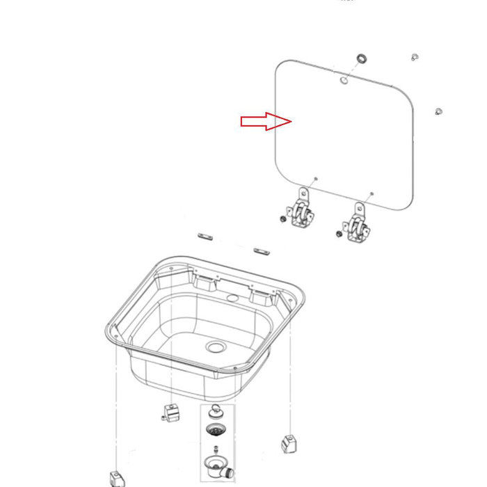 Dometic Dometic Spoelbak Glasdeksel SNG4244